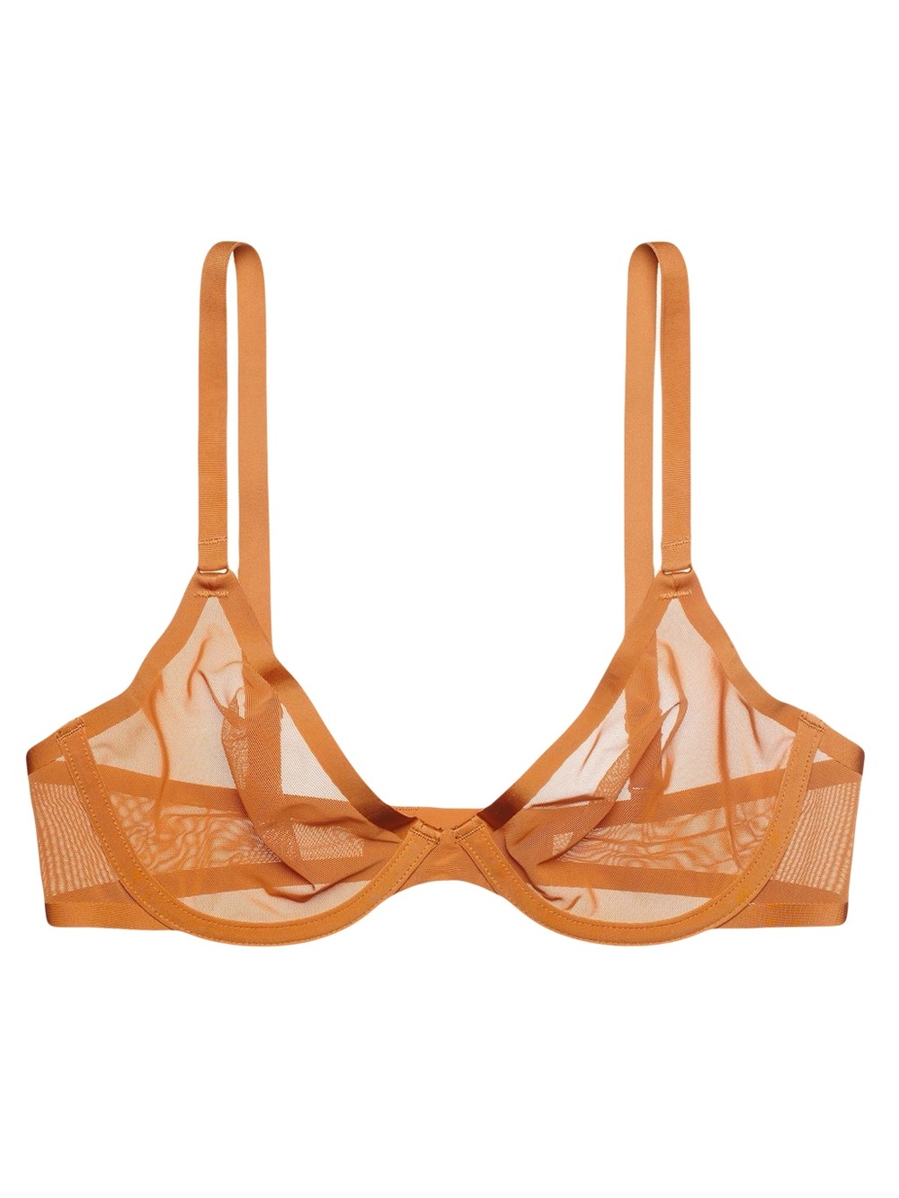 CUUP The Plunge sheer see through underwire bra in caramel 44C